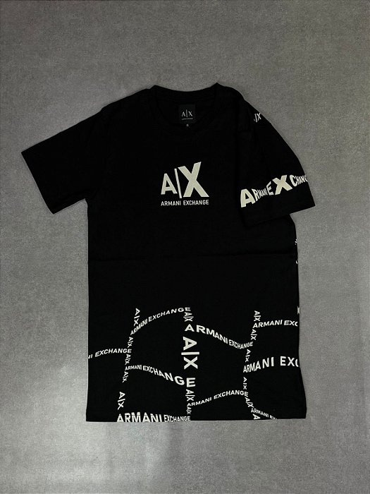 CAMISETA IMPORTADA ARMANI EXCHANGE LETTER PRETA