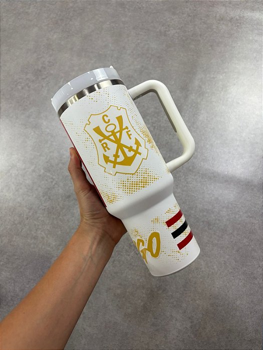 COPO TERMICO FLAMENGO DOURADO BRANCO