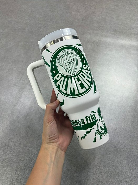 COPO TERMICO PALMEIRAS BRANCO CORAÇÃO FRIO
