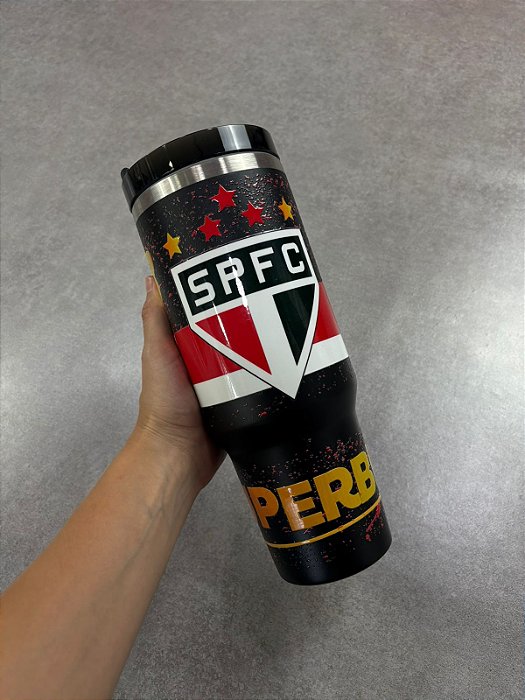 COPO TERMICO SAO PAULO PRETO/DOURADO