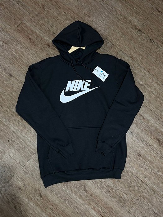 MOLETOM NIKE BASIC PRETO CANGURU