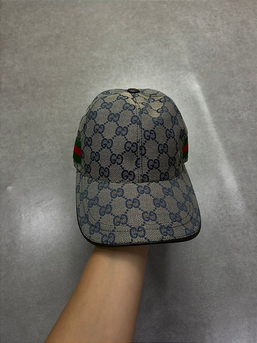 Bone Gucci Classic Double G Baseball Azul/Off