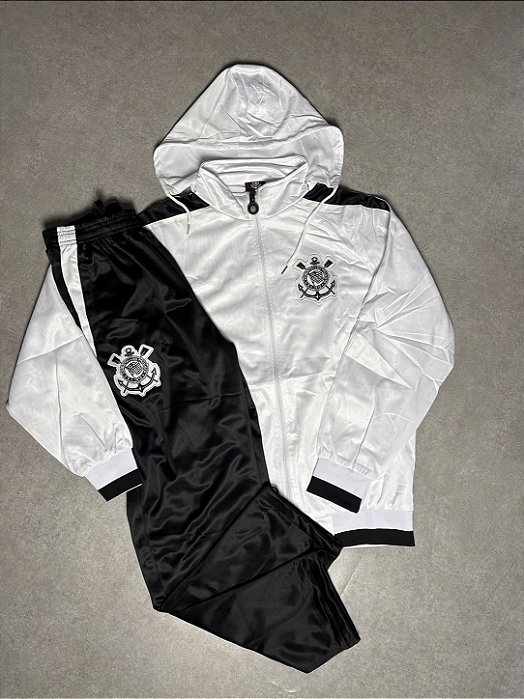 CONJUNTO AGASALHO CORINTHIANS BRANCO 2025