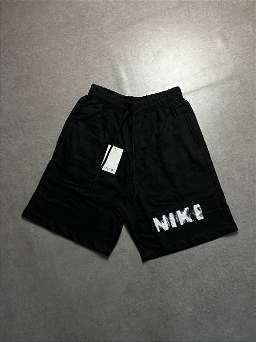 BERMUDA MOLETOM NIKE LOGOTIPO BRANCO