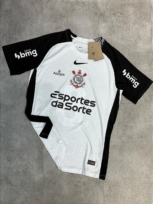 Camisa Corinthians Branca Jogador 25/26 Completa Patrocínios
