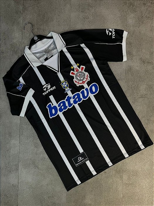 CAMISA CORINTHIANS LISTRADA BATAVO PRETA