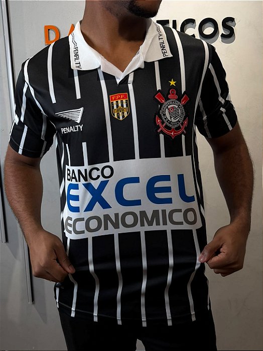 CAMISA RETRO CORINTHIANS EXCEL LISTRADA 1998