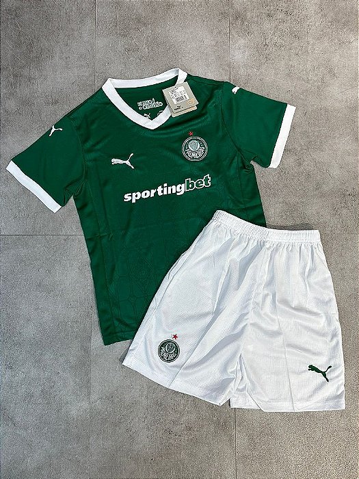 KIT INFANTIL CAMISA+SHORTS Palmeiras Verde 2025