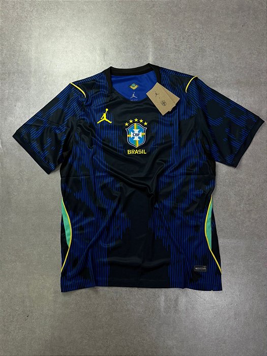 Camisa Brasil 2026/27 Jordan - Jogador Masculina - Azul e Preta