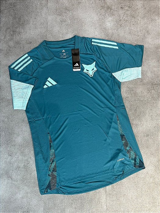 Camisa Cruzeiro 25/26 Treino Adidas Masculina - Azul Turquesa+Branco