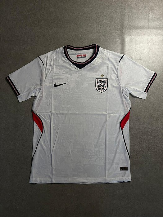 Camisa 1 Inglaterra Jogador Branca/Azul 2026