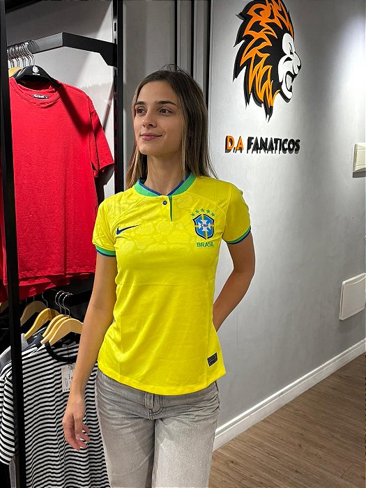 Camisa Brasil Seleção Feminina Amarela Torcedora 2022/23