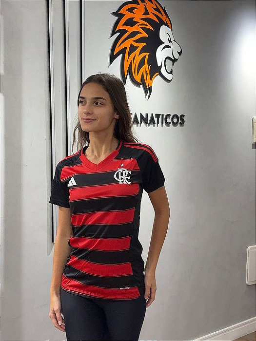 Camisa Flamengo I 25/26 s/n Torcedor Feminina - Preto