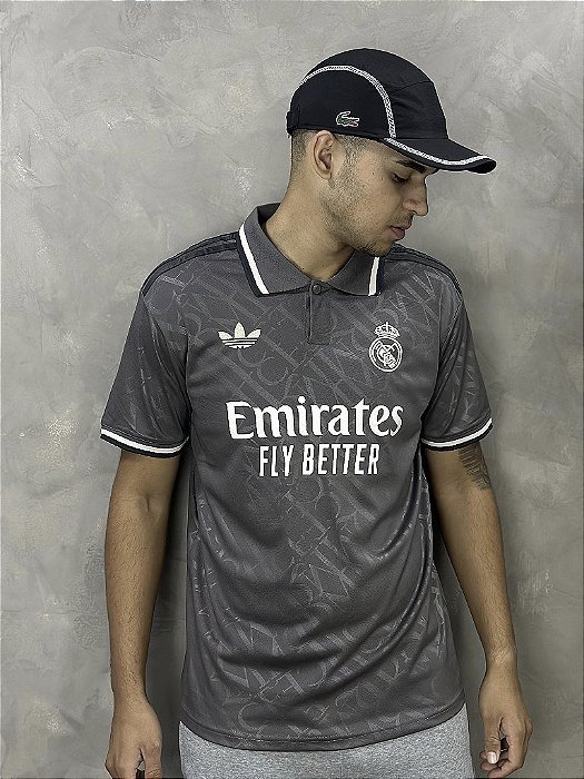 Camisa Real Madrid Away 24/25 Adidas Unissex - Cinza