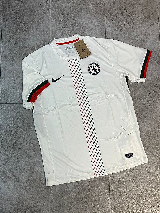 Camisa reserva do Chelsea FC 2025-2026 Branca Jogador