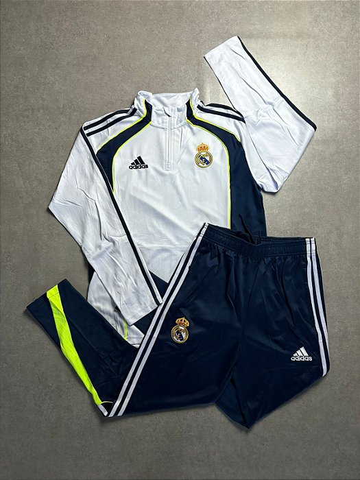 CONJUNTO DE TREINO REAL MADRID BRANCO/AZUL MARINHO