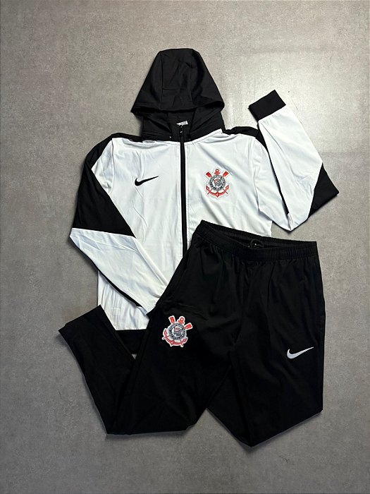 CONJUNTO DE TREINO CORINTHIANS BRANCO/PRETO