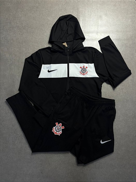 CONJUNTO DE TREINO CORINTHIANS PRETO/BRANCO 2026