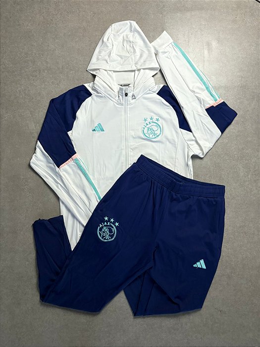 CONJUNTO DE TREINO AJAX BRANCO/AZUL MARINHO