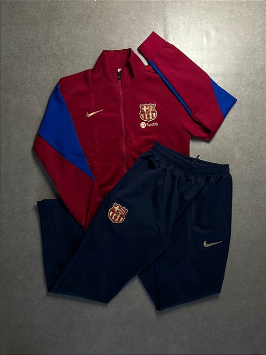 CONJUNTO DE TREINO BARCELONA VINHO/AZUL MARINHO