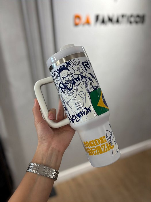 COPO TERMICO CANUDO SELEÇÃO BRASILEIRA NEYMAR