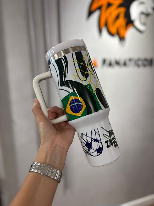 COPO TERMICO CANUDO SELEÇÃO BRASILEIRA MADE IN BRASIL