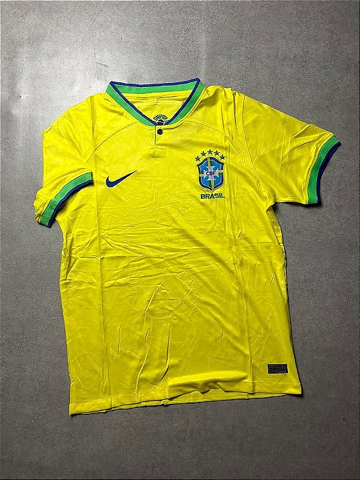 Camisa Nike Brasil I 2022/23 Torcedor Amarela