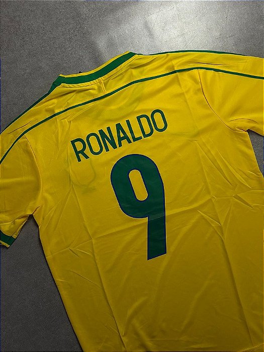 CAMISA BRASIL RETRÔ 1998 RONALDO AMARELA