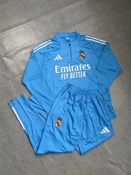 CONJUNTO DE TREINO REAL MADRID 2026/27 AZUL CLARO