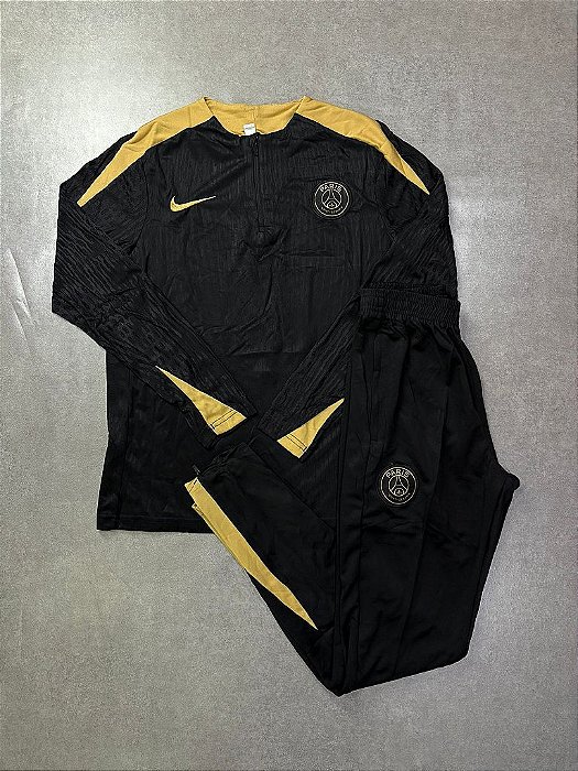 CONJUNTO DE TREINO PARIS SAINT GERMAIN PRETO/DOURADO