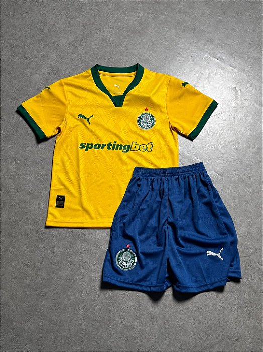 Kit infantil Palmeiras 2025/26 amarelo