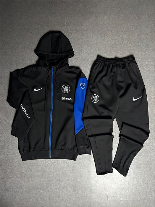 Conjunto agasalho Chelsea preto 2026/27