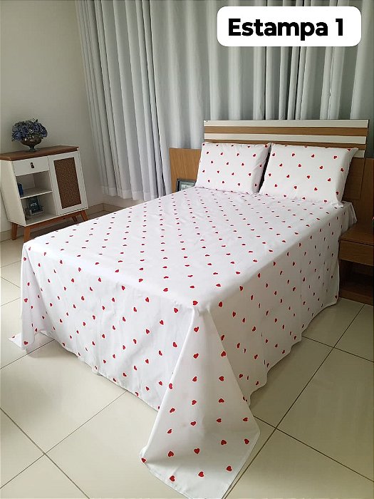 Jogo De Cama Casal Vida Bela 3 pçs