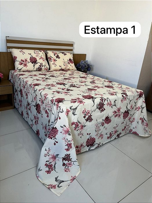 Jogo De Cama Casal Vida Bela 3 pçs