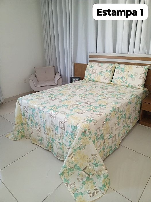 Jogo De Cama Queen Vida Bela  3 pçs
