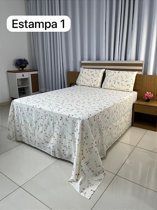 Jogo De Cama Queen Vida Bela 4 pçs