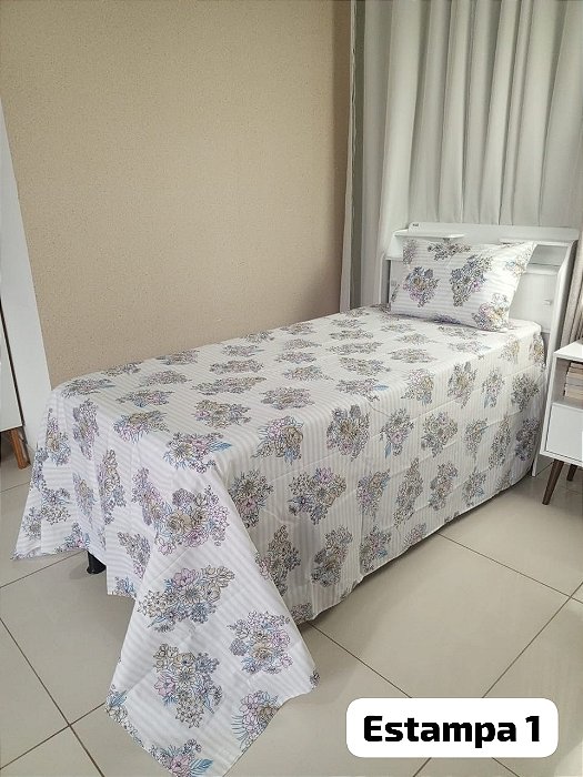 Jogo De Cama Solteiro Conforto 200 Fios 2 pçs