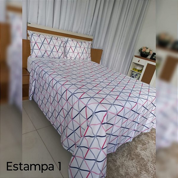Jogo De Cama King Conforto 200 Fios 4 pçs