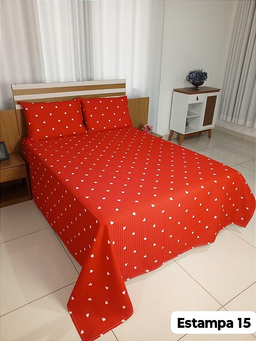Kit Colcha Queen Pollyana 3 Pçs