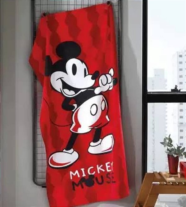 Toalha de Banho Infantil Gigante Mickey e Minnie Mouse