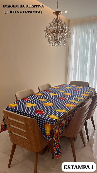 Toalha de Mesa Estampada 4 Lugares RM