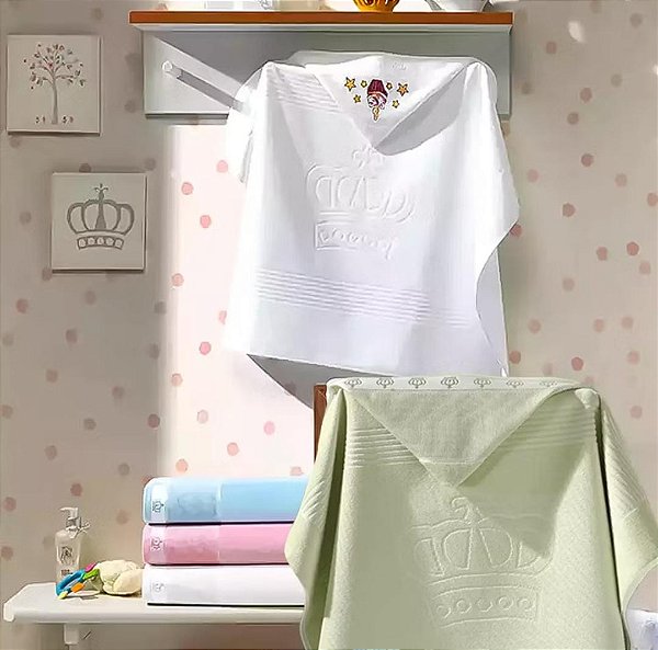 Toalha de Banho com Capuz Baby Classic Velour para Bordar Dohler