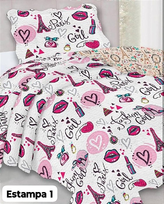 Colcha Ultrasonic Kids Solteiro Infantil Dyuri ( Menino e Menina )