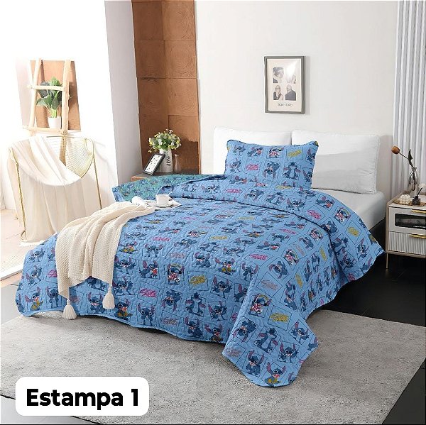 Colcha Ultrasonic Dupla Face Infantil Solteiro Jolitex ( Menino e Menina )