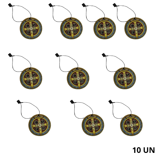 Aromatizante de Medalha de São Bento 10 unidades cheiro de Capim Limão - Atacado