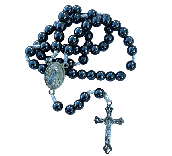 Terço De Hematita Nossa Senhora Aparecida Resistente