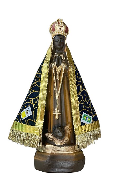 Imagem em resina Nossa Senhora Aparecida com Manto - 14 cm