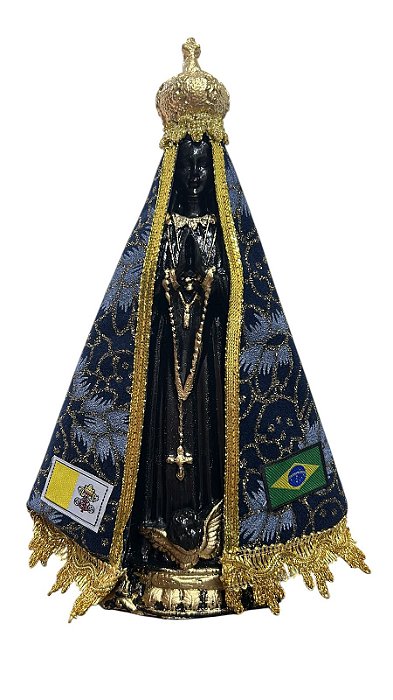 Imagem de Resina de Nossa Senhora Aparecida com Manto — 21 cm
