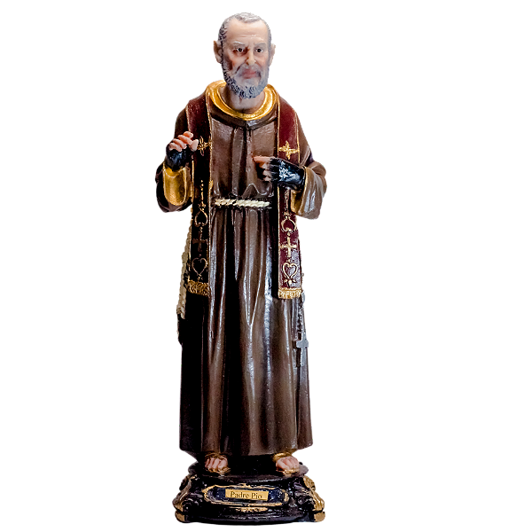 Imagem São Padre Pio de resina premium 30cm