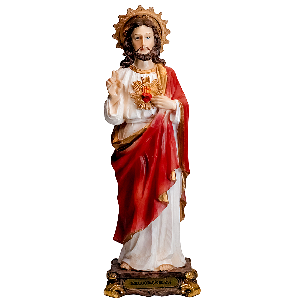 Imagem Sagrado Coração de Jesus 21 cm em resina